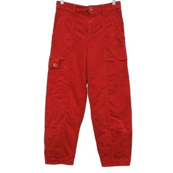 Anthropologie Tapered Corduroy Pants Red Size 8 NWT - Picture 6 of 7